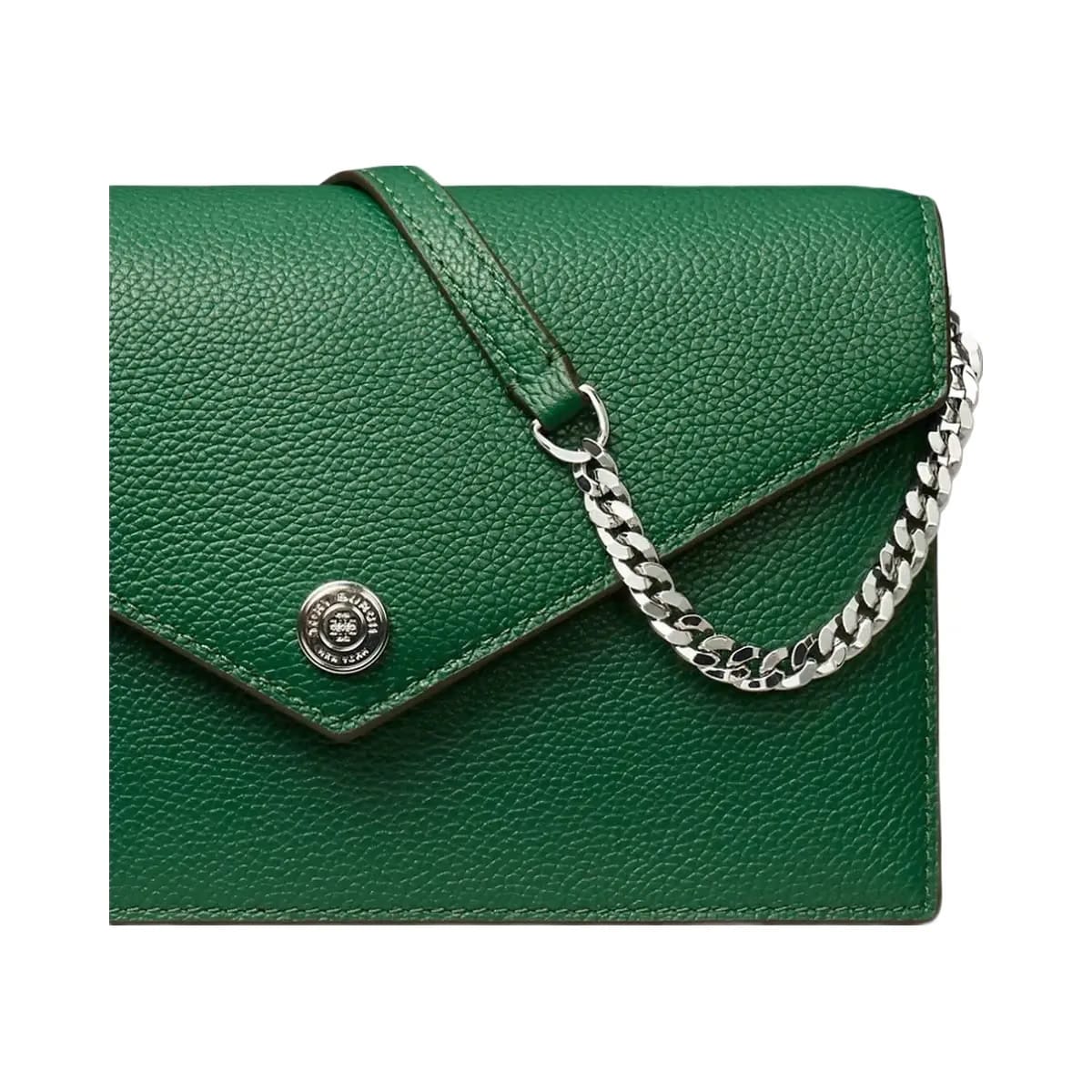 Tory Burch Pebble Envelope Chain Wallet Dark Kale