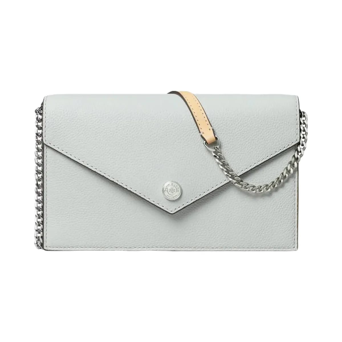 Tory Burch Pebble Envelope Chain Wallet Light Titanium