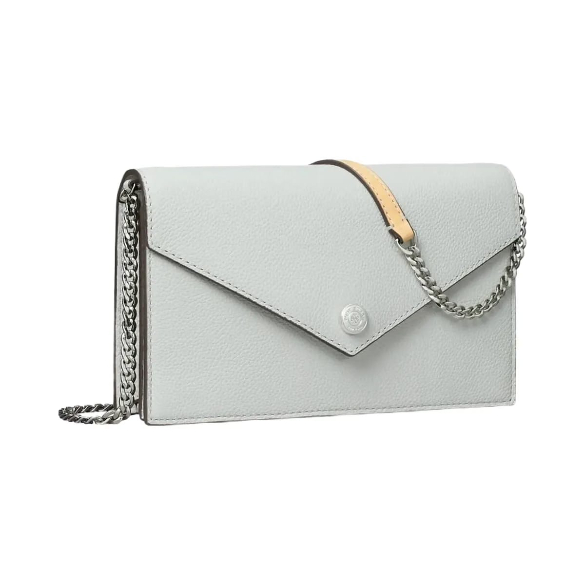 Tory Burch Pebble Envelope Chain Wallet Light Titanium