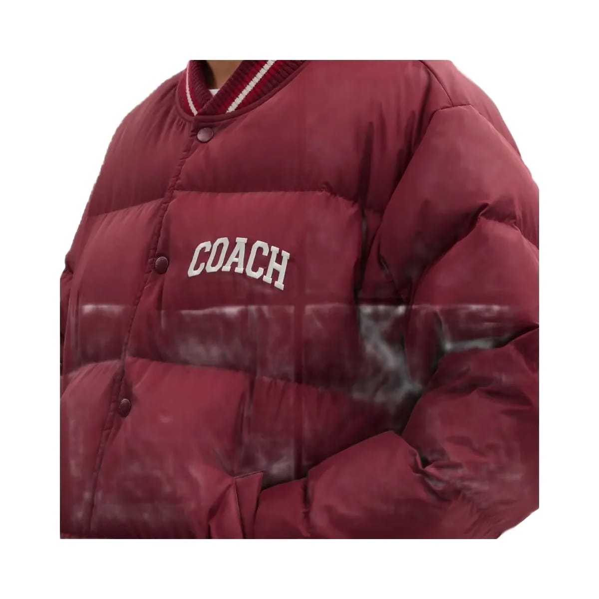 Coach Varsity Down Jacket In Recycled Polyester Burgundy