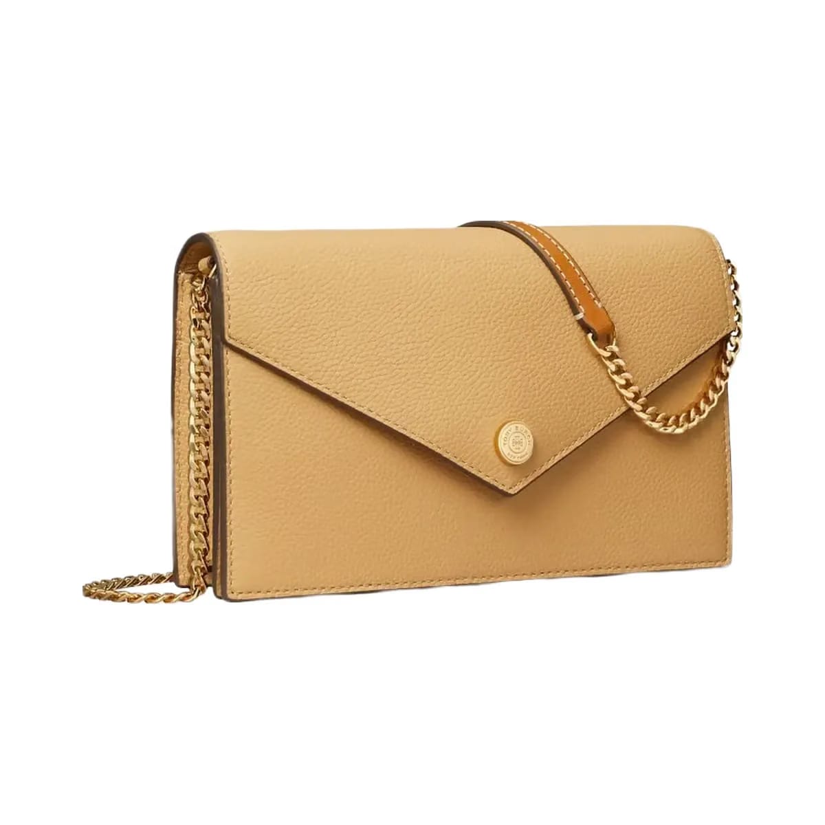 Tory Burch Pebble Envelope Chain Wallet Biscotti
