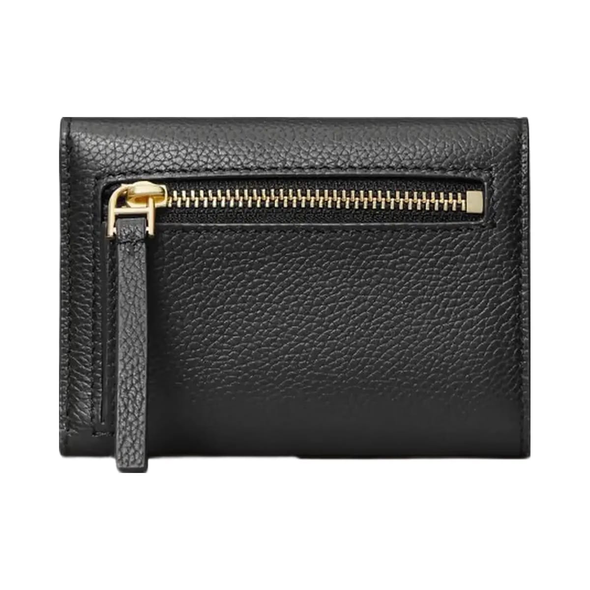 Tory Burch Small Robinson Pebbled Wallet Black