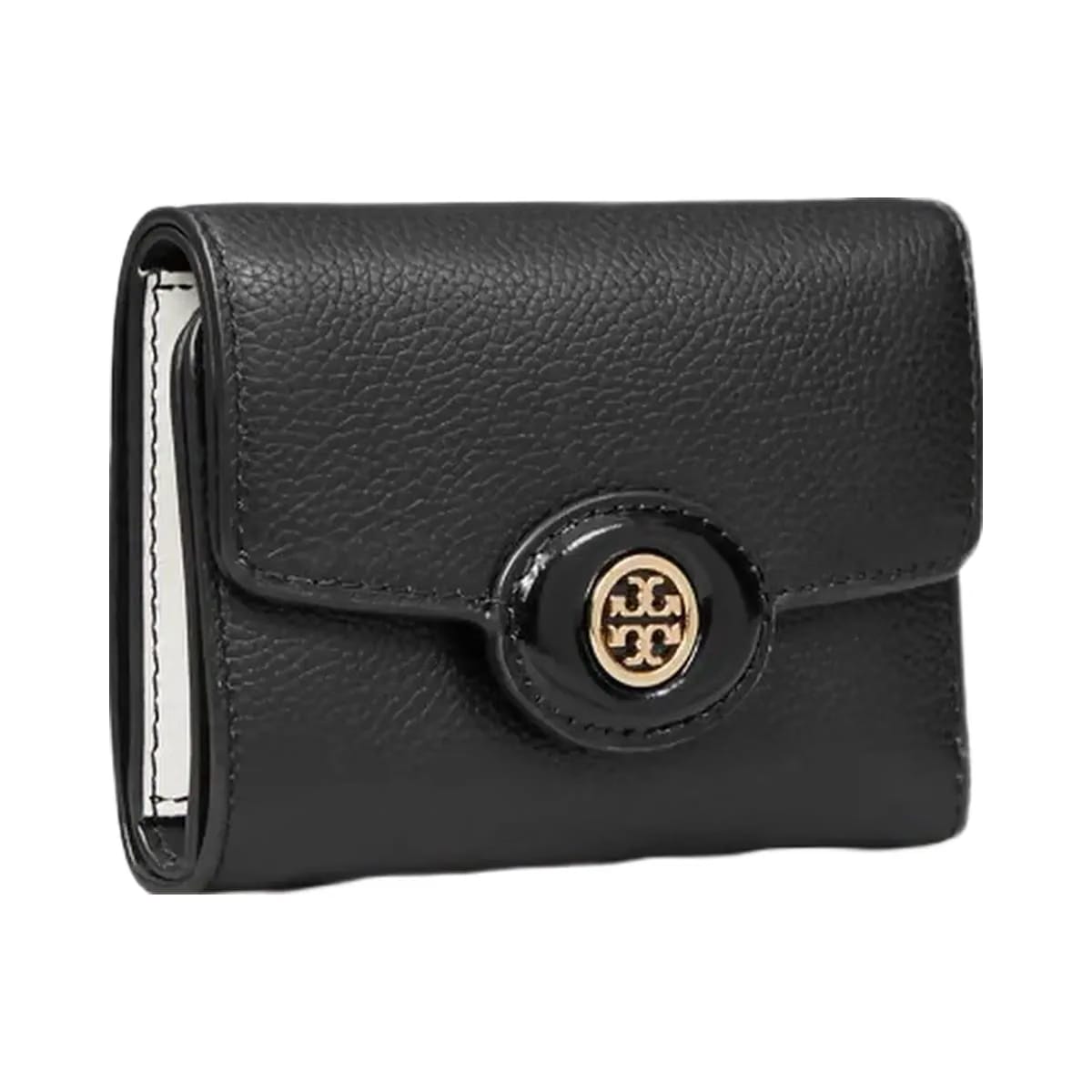 Tory Burch Small Robinson Pebbled Wallet Black