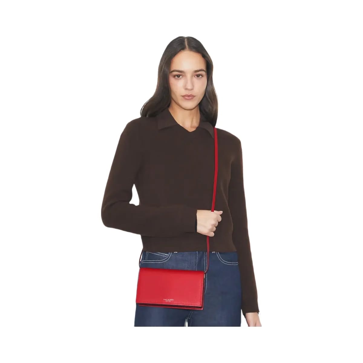 Tory Burch Romy Wallet Crossbody Tory Red