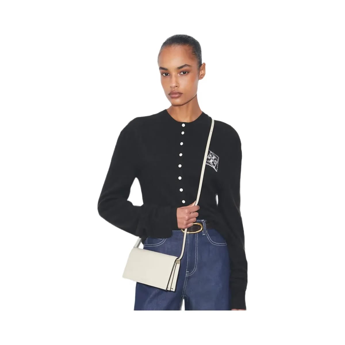 Tory Burch Romy Wallet Crossbody Light Cream