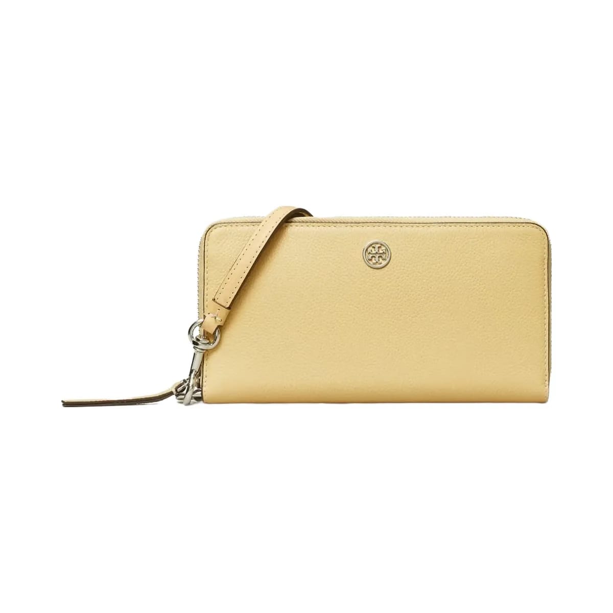 Tory Burch Robinson Pebbled Zip Continental Wallet Praline