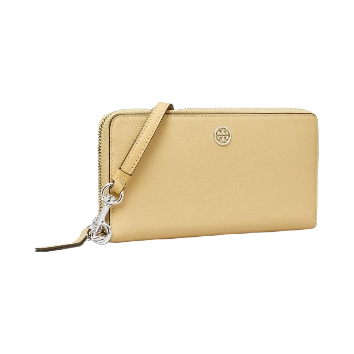 Tory Burch Robinson Pebbled Zip Continental Wallet Praline