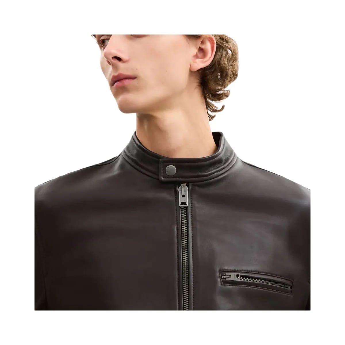 Coach Leather Racer Jacket Burnt Espresso