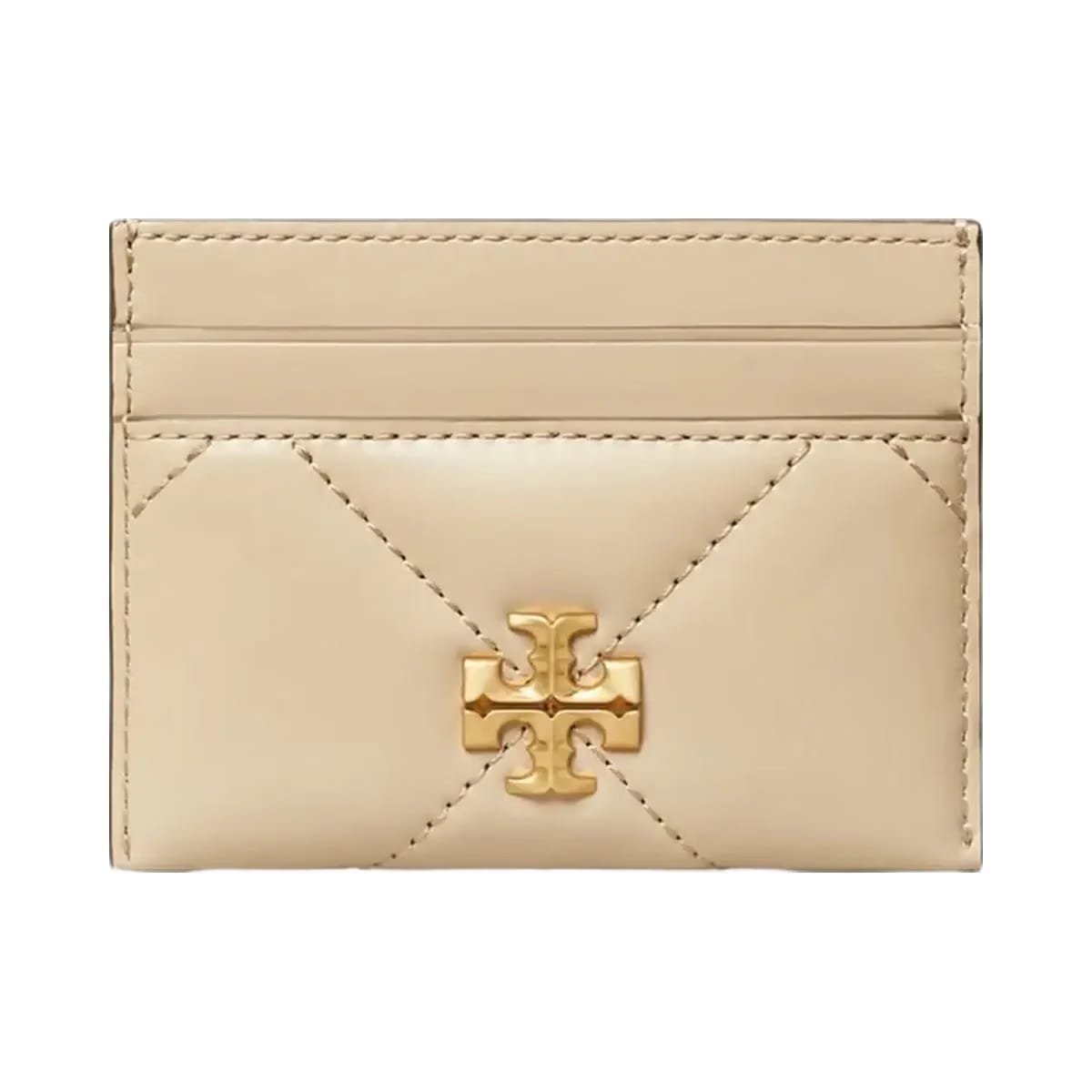 Tory Burch Kira Diamond Quilt Card Case Light Stone