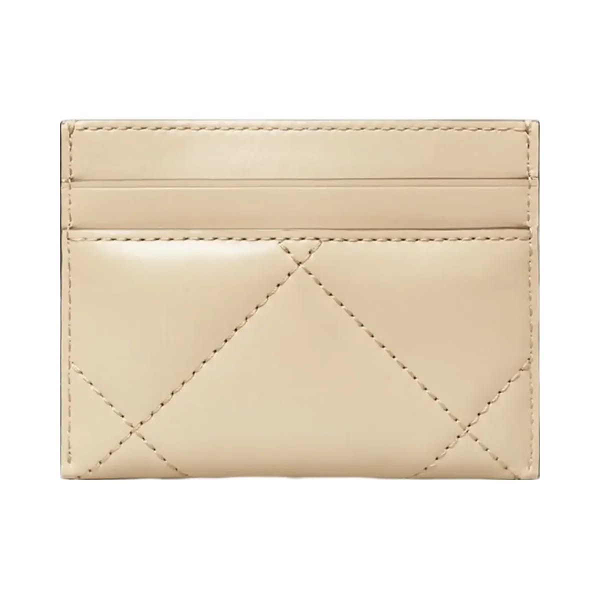 Tory Burch Kira Diamond Quilt Card Case Light Stone