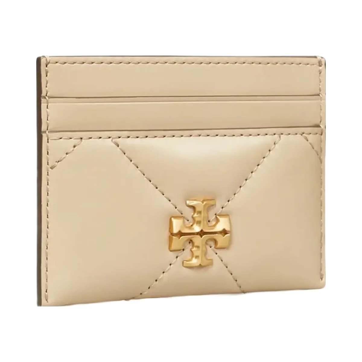 Tory Burch Kira Diamond Quilt Card Case Light Stone