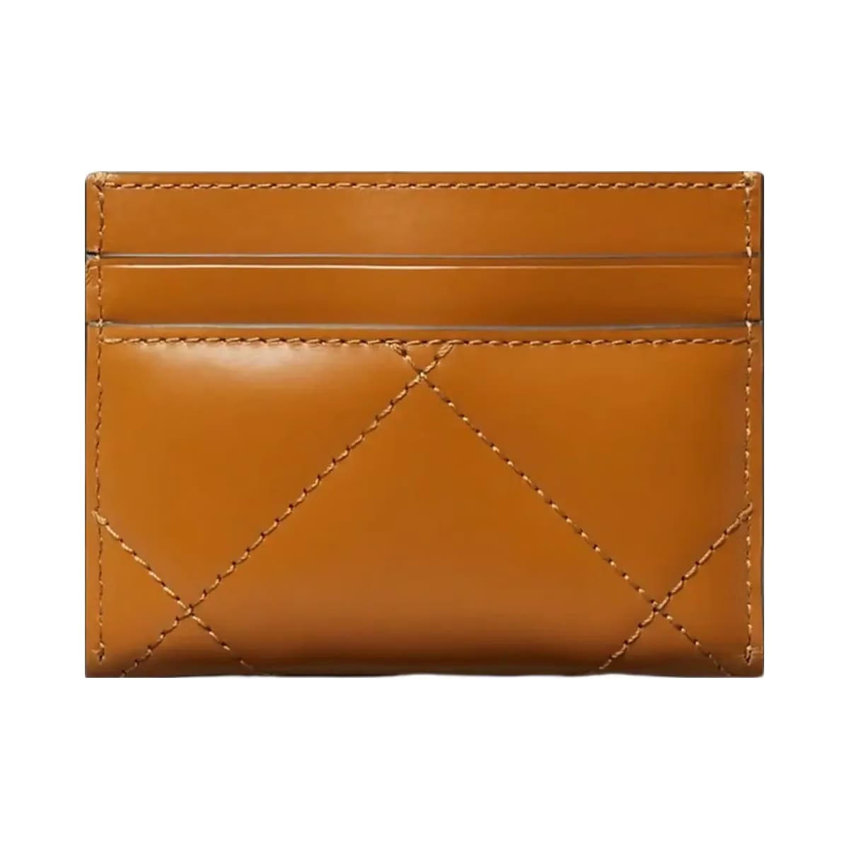 Tory Burch Kira Diamond Quilt Card Case Classic Chestnut