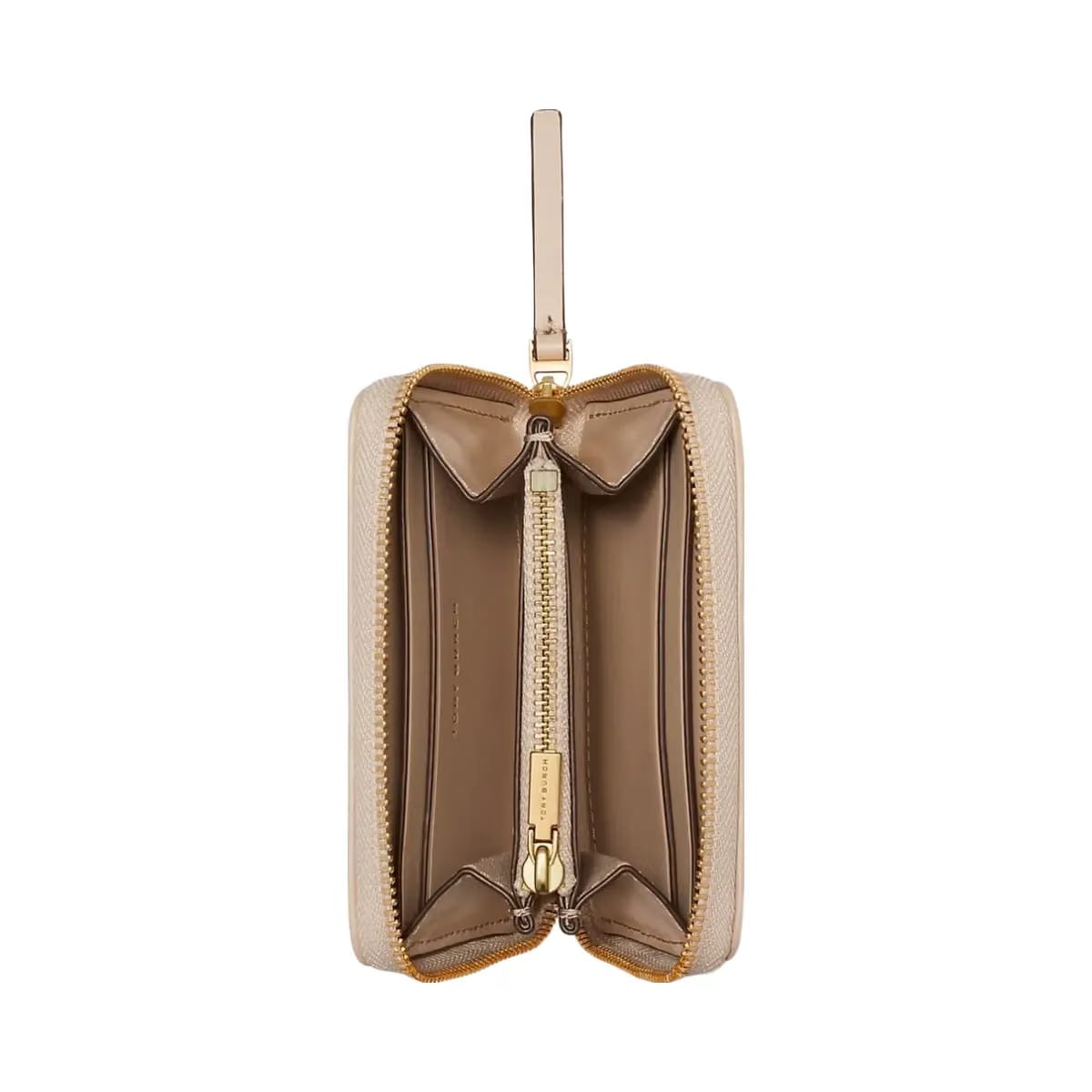 Tory Burch Small Kira Diamond Quilt Zip-Around Wallet Light Stone