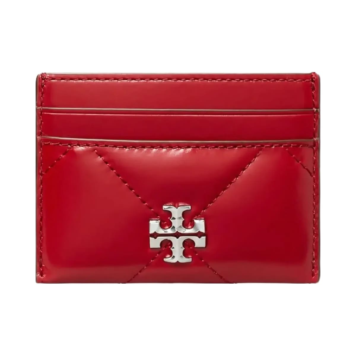 Tory Burch Kira Diamond Quilt Card Case Red