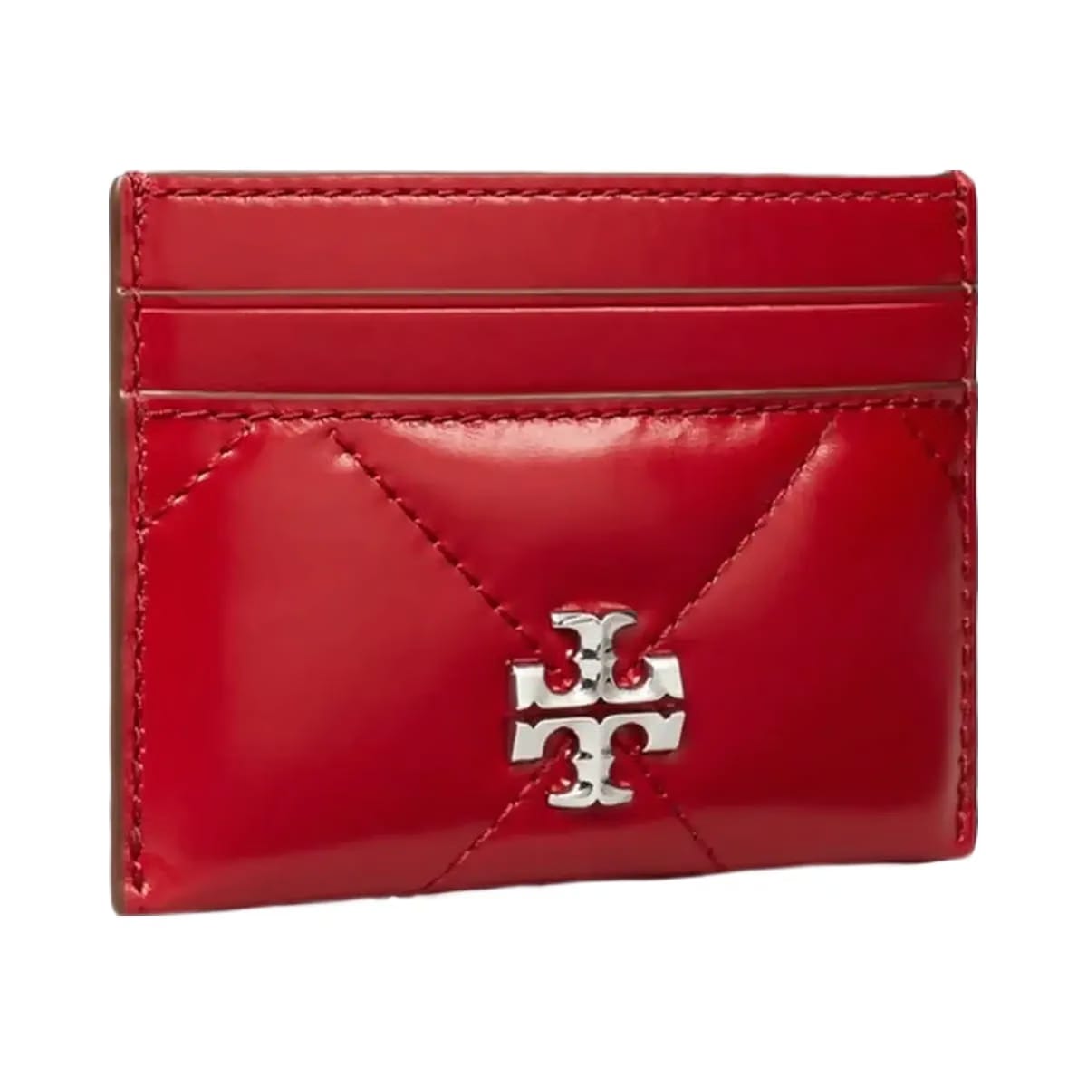 Tory Burch Kira Diamond Quilt Card Case Red