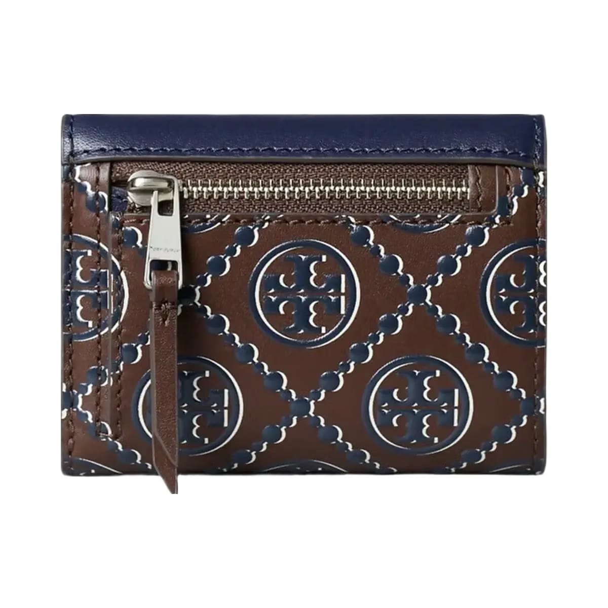Tory Burch T Monogram Contrast Embossed Small Envelope Wallet Tory Navy / John Coco