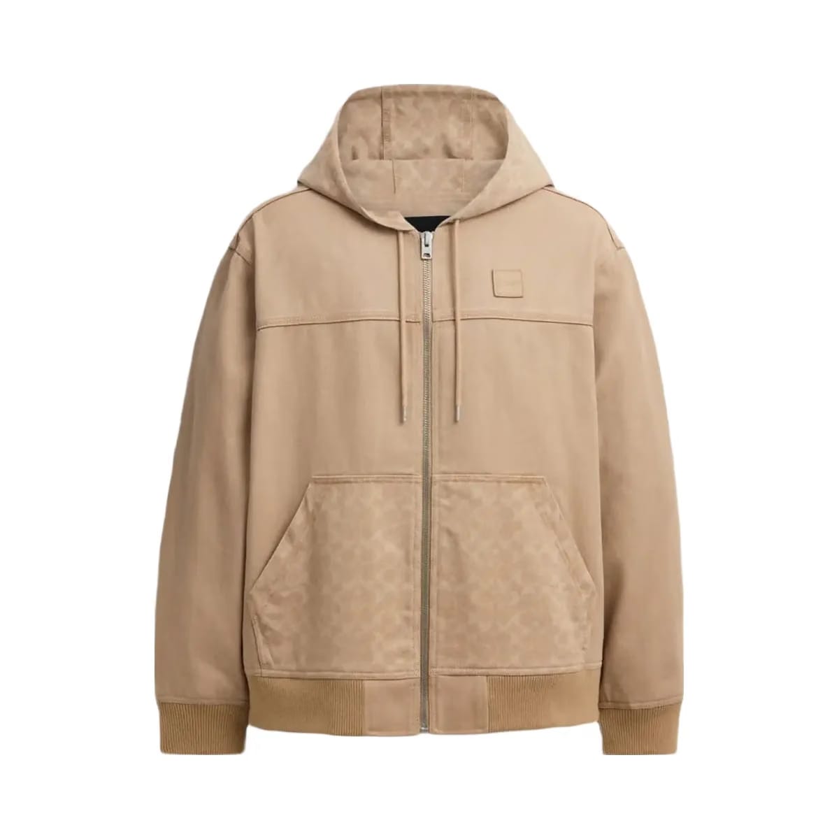 Coach Denim Hooded Zip Jacket Khaki