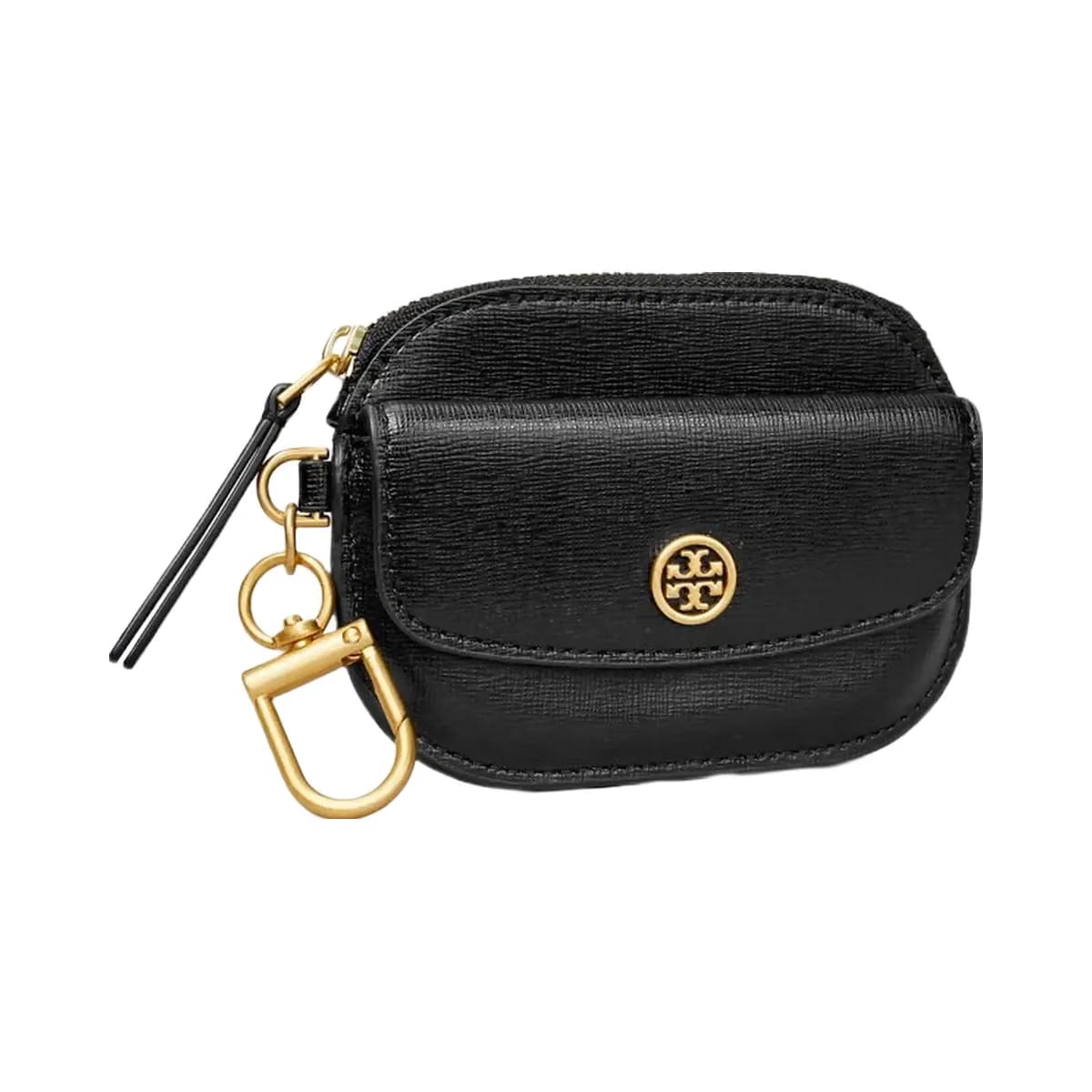 Tory Burch Robinson Card Case Key Ring Black