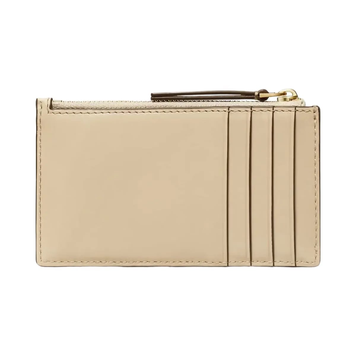 Tory Burch Kira Diamond Quilt Zip Card Case Light Stone