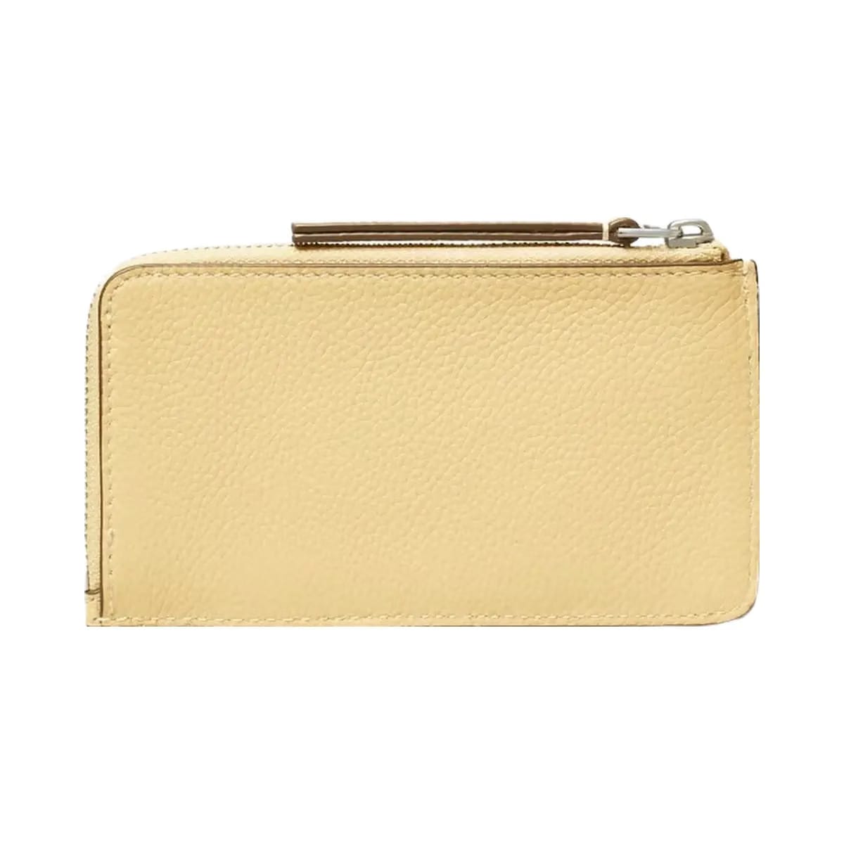 Tory Burch Robinson Pebbled Top-Zip Card Case Praline