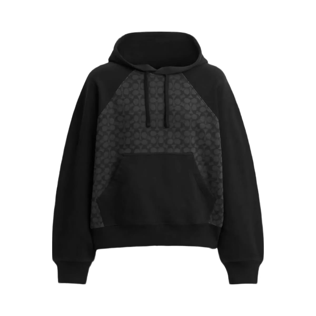 Coach Signature Hoodie In Organic Cotton Charcoal Signature