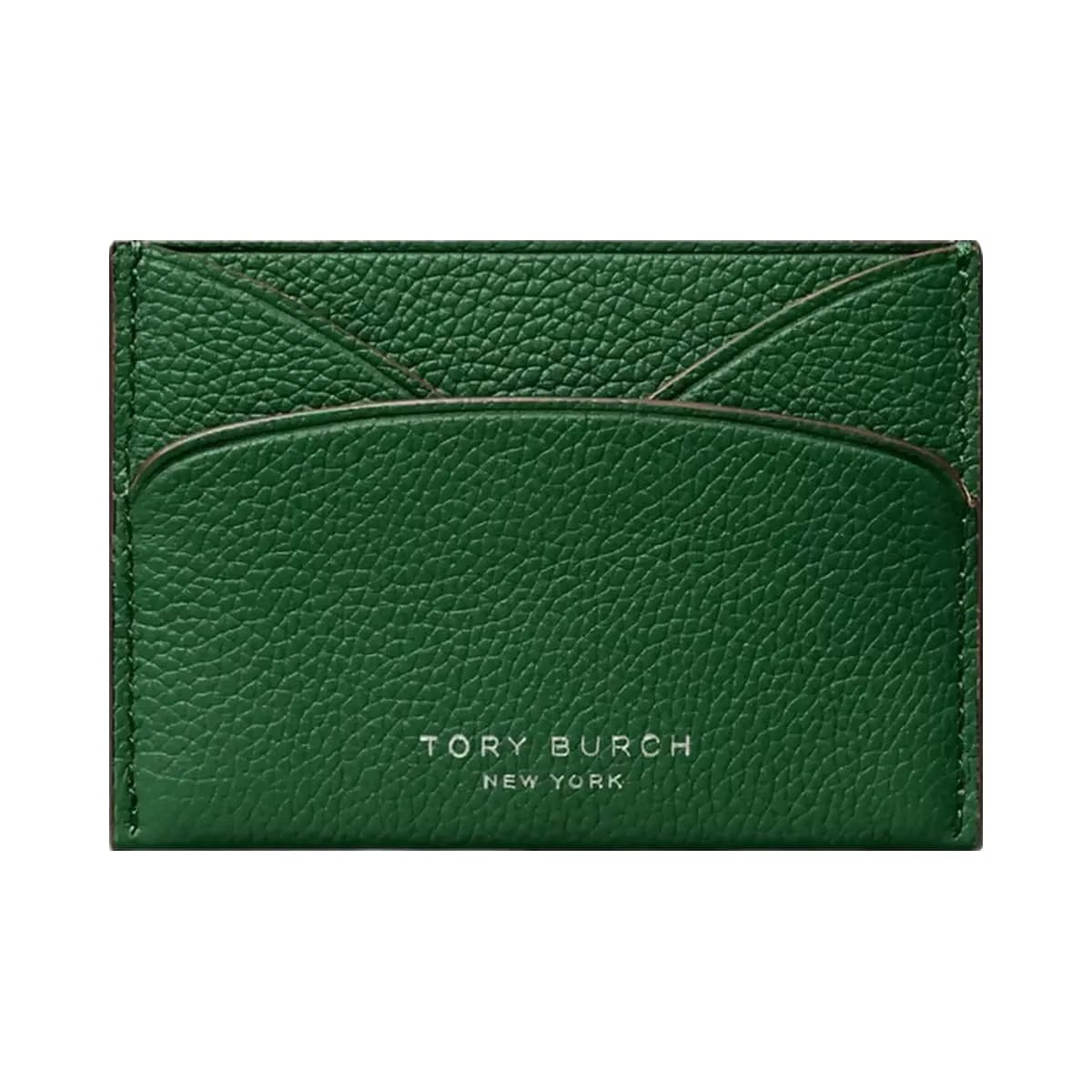 Tory Burch Romy Flat Card Case Dark Kale