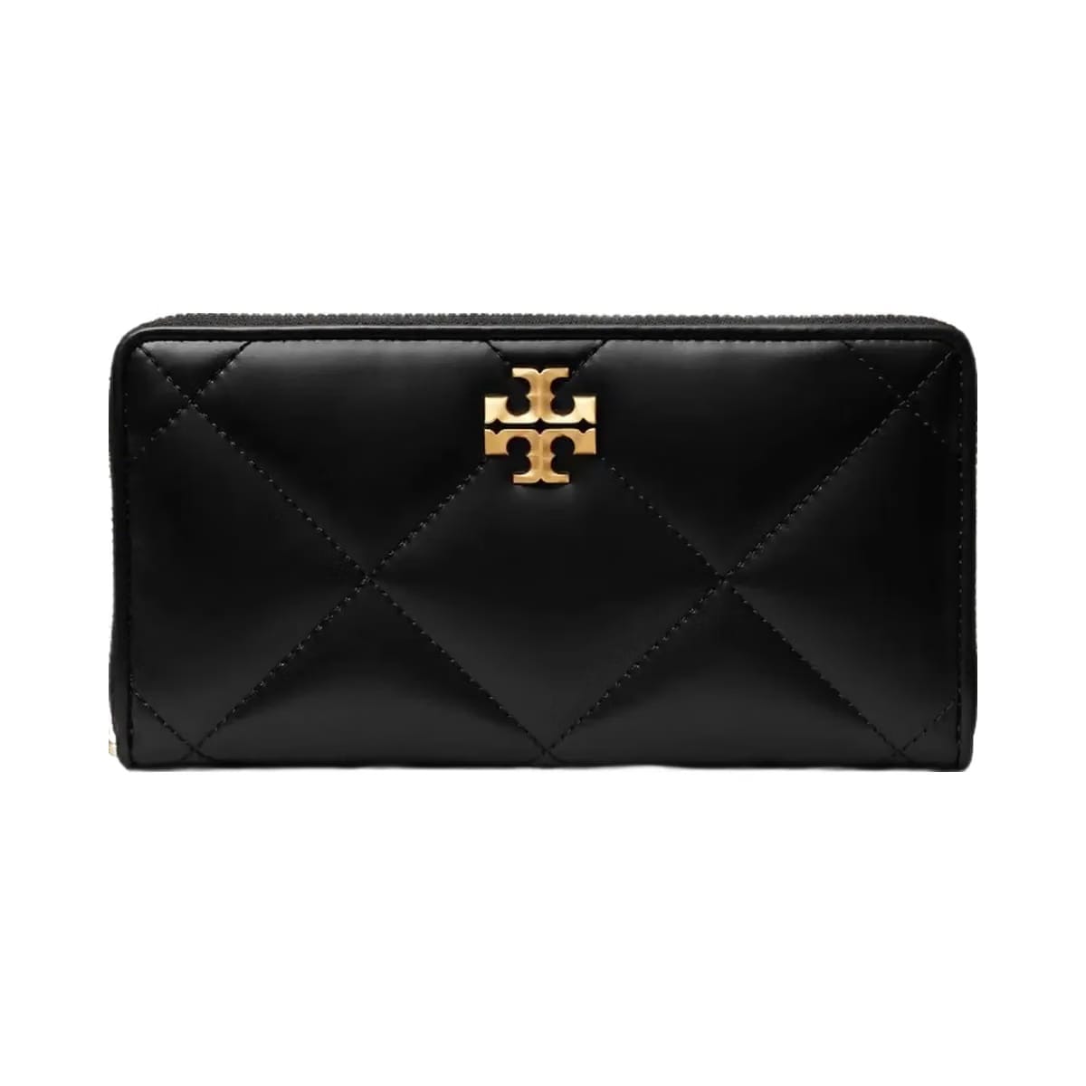 Tory Burch Kira Diamond Quilt Charm Continental Wallet Black