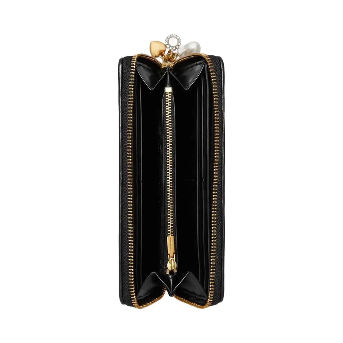Tory Burch Kira Diamond Quilt Charm Continental Wallet Black