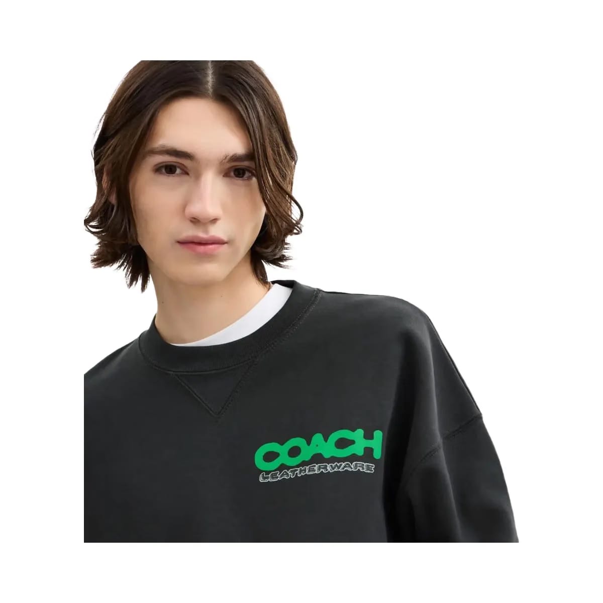 Coach Collage Sticker Crewneck Sweatshirt Washed Black