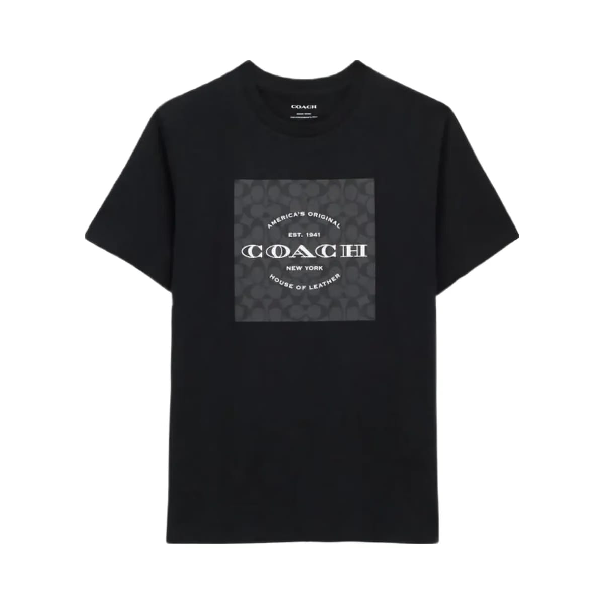 Coach Signature Square T-Shirt In Organic Cotton Black