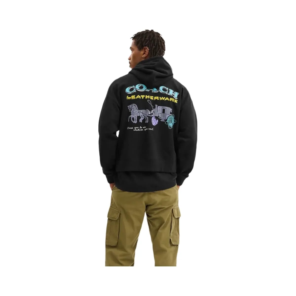 Coach Leatherware Collage Relaxed Hoodie Black