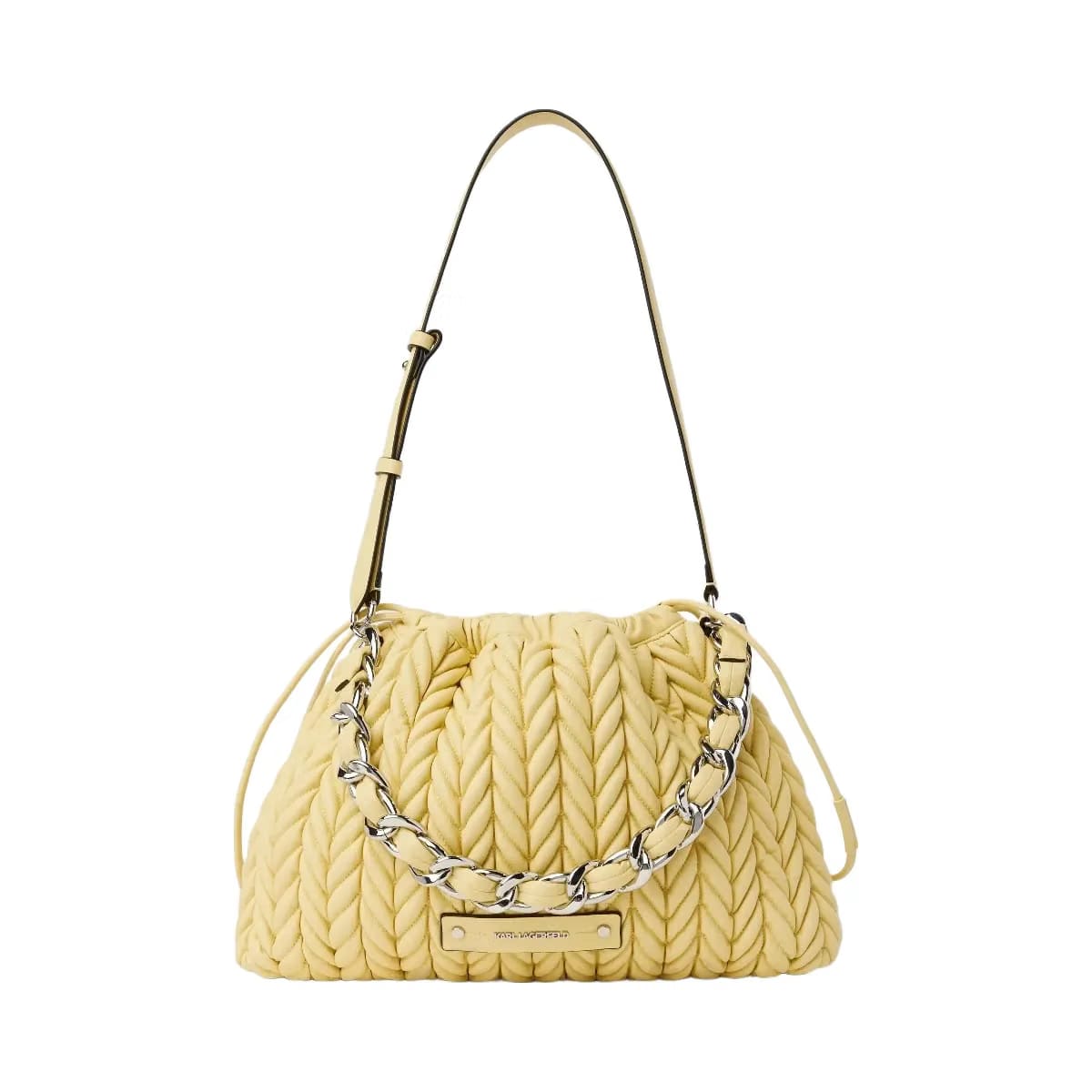 Karl Lagerfeld Weave Chain Shoulder Bag Sunlight