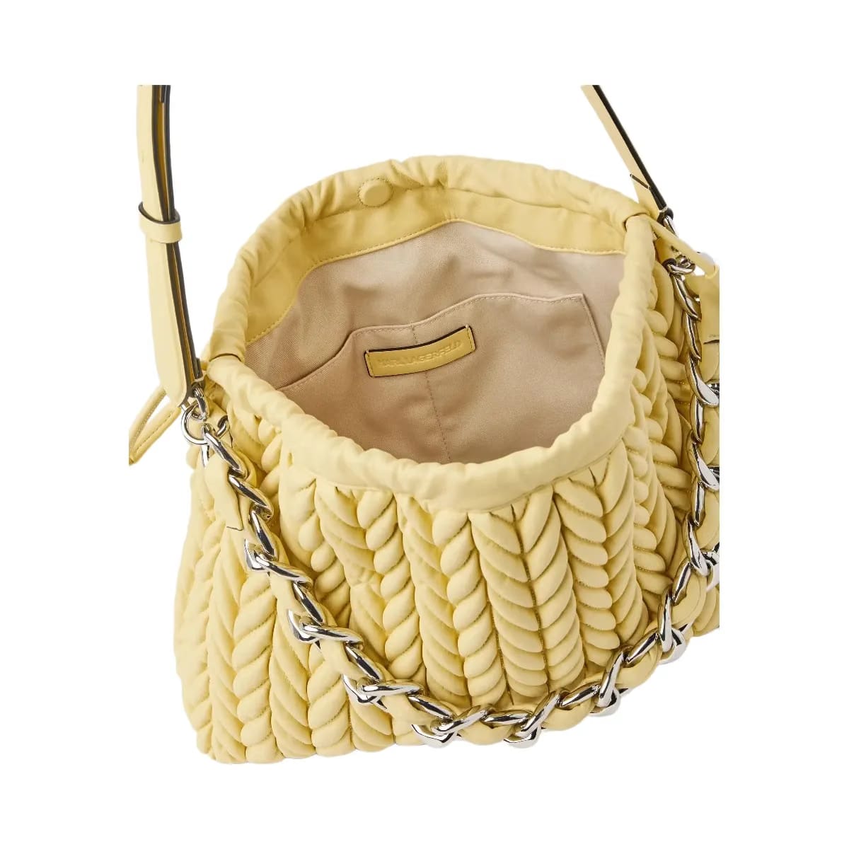 Karl Lagerfeld Weave Chain Shoulder Bag Sunlight