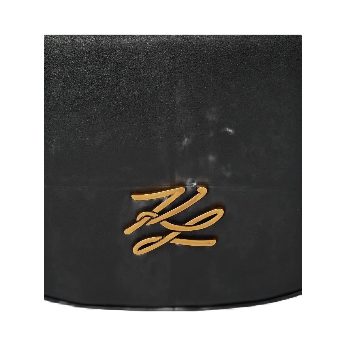 Karl Lagerfeld Autograph Small Moon Bag Black Gold