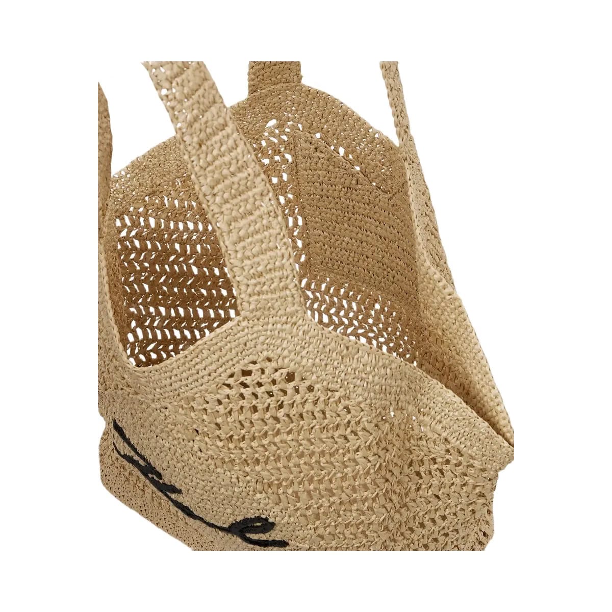 Karl Lagerfeld Signature Crochet Large Beach Bag Natural