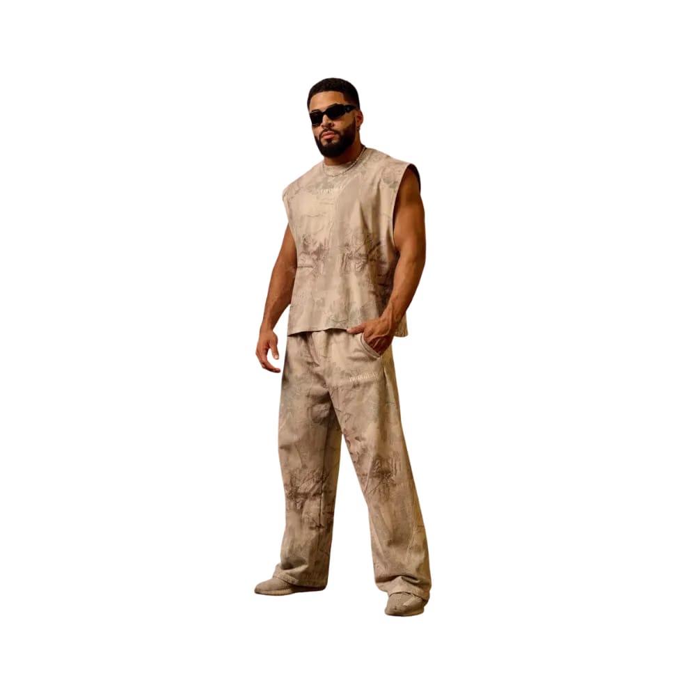 YoungLA Tree Camo Collection No Cuff Sweats Beige Tree Camo