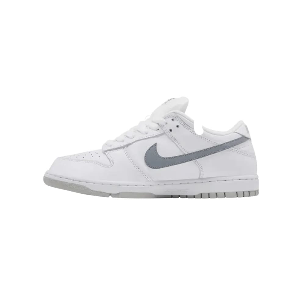 Nike Supreme x Dunk Low SB 'White Metallic Silver'