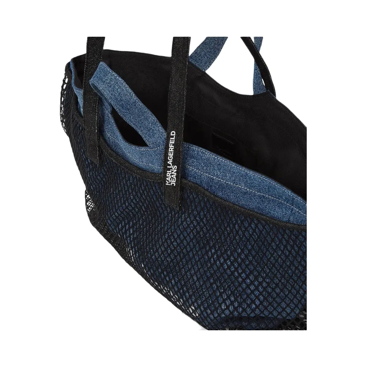 Karl Lagerfeld Double Mesh Denim Shopper Washed Mid Blue
