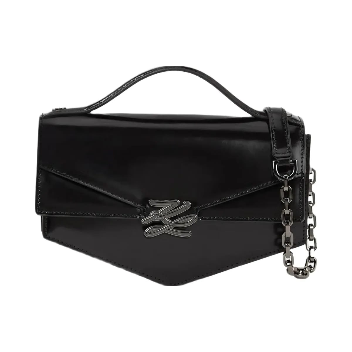 Karl Lagerfeld Kl Studio Autograph Small Crossbody Bag Black Nickel