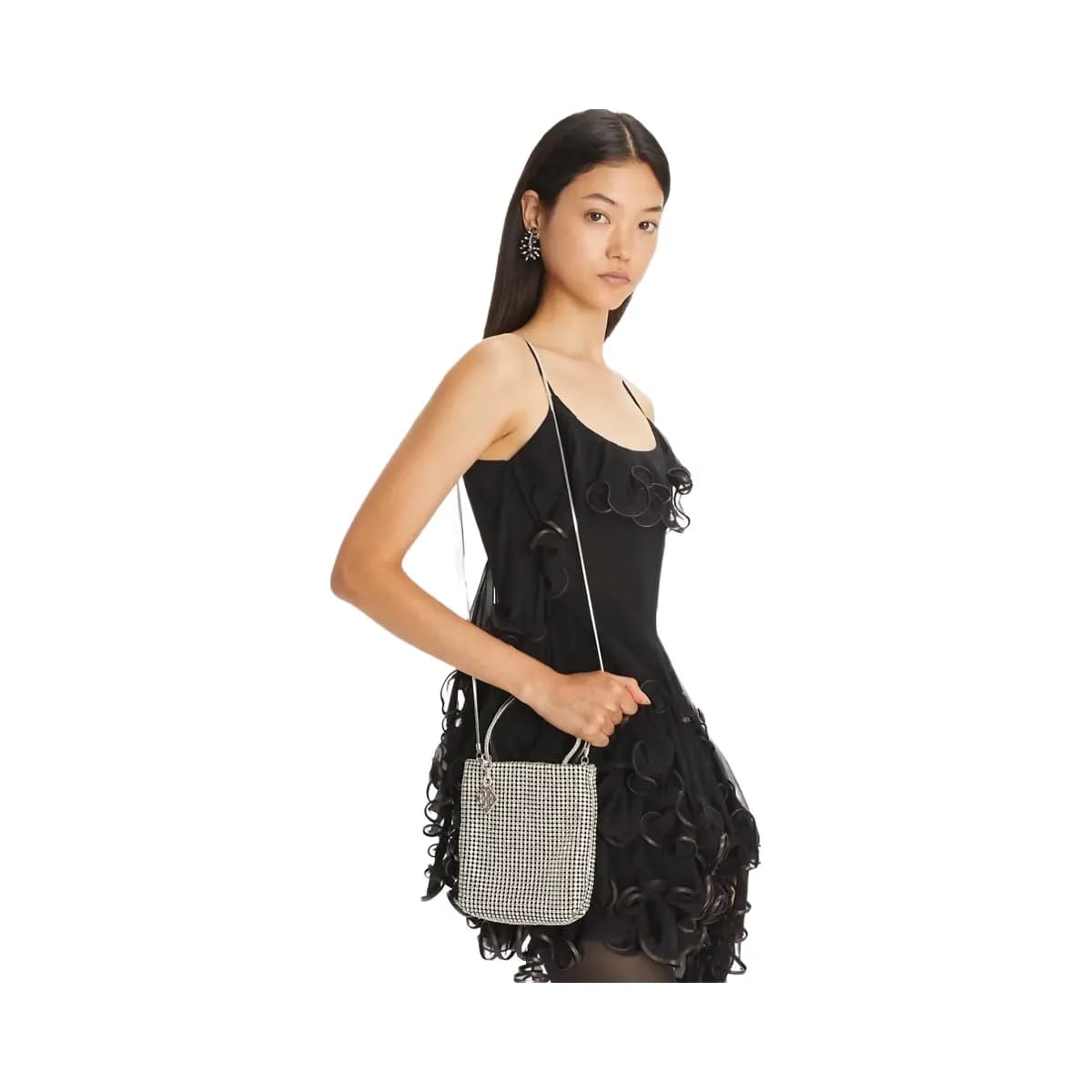 Tory Burch Night Owl Crystal-Embellished Mini Tote Silver