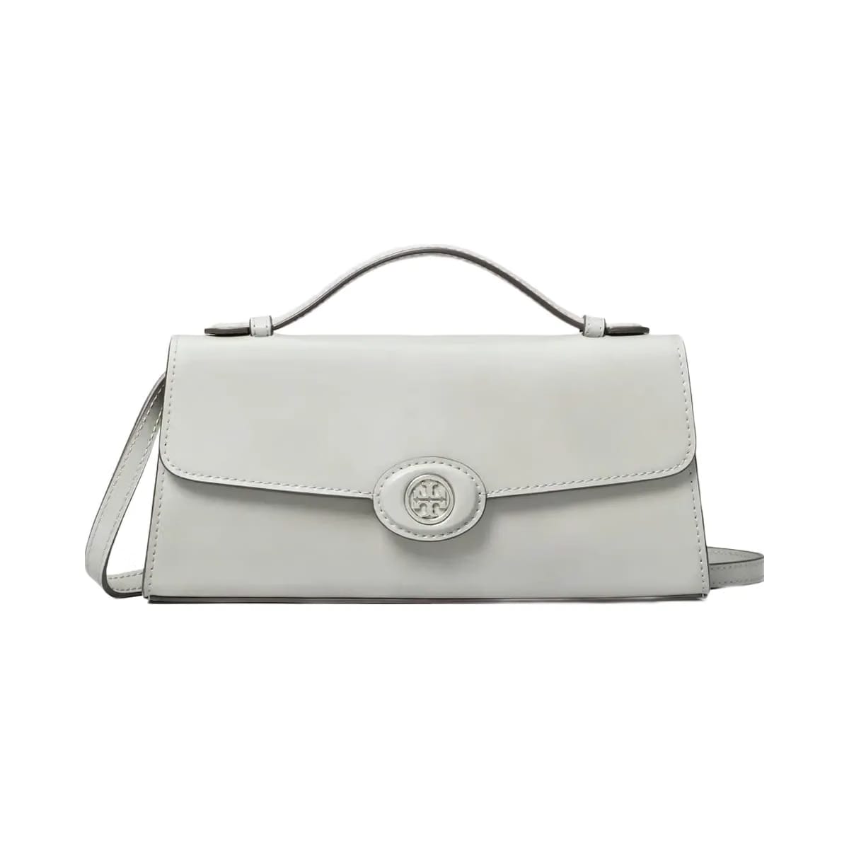 Tory Burch Mini Robinson Spazzolato Crossbody Light Granite