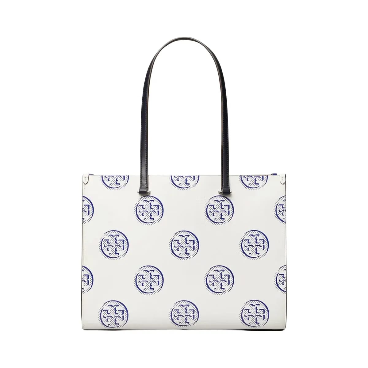 Tory Burch T Monogram Contrast Embossed Tote Ballpoint Blue