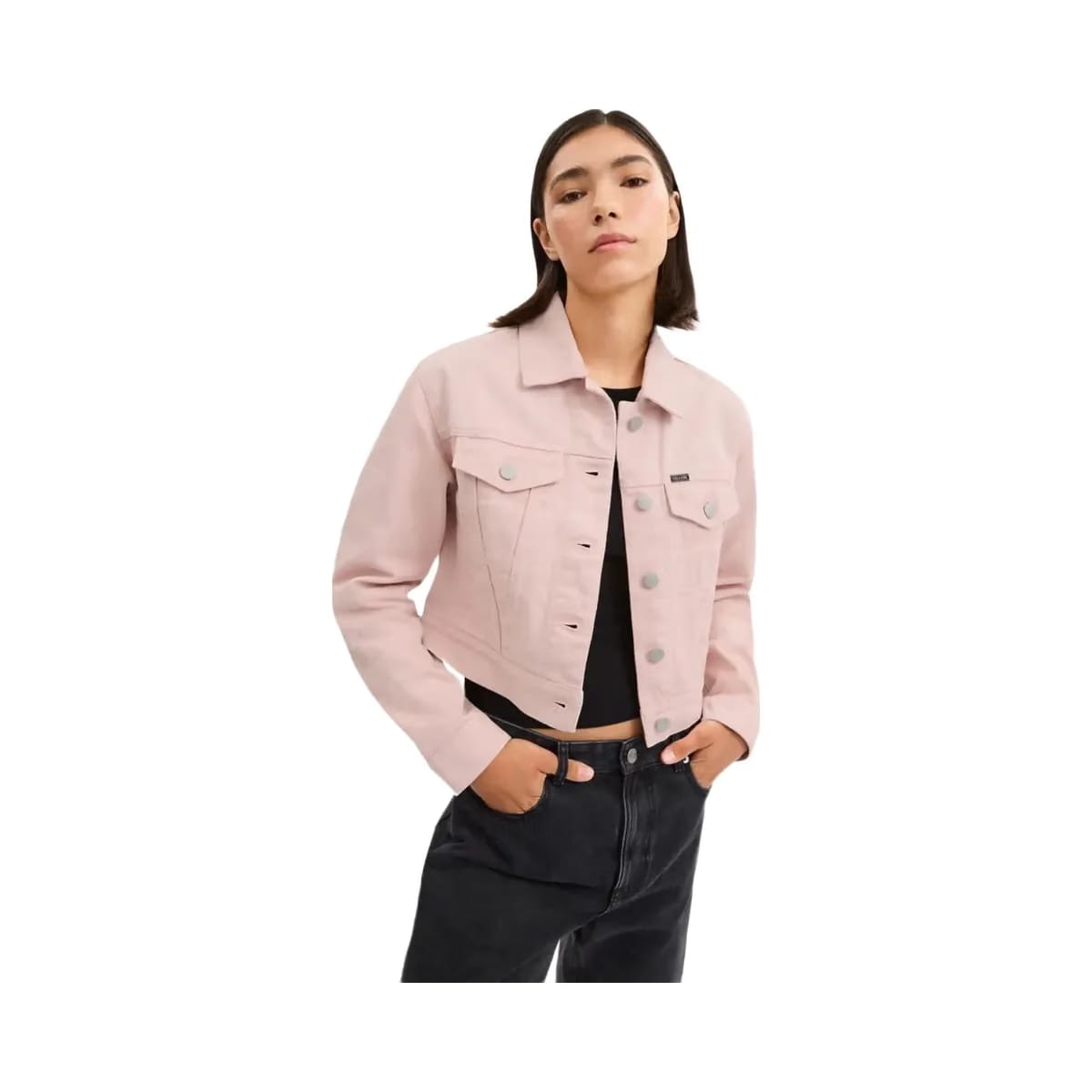 Coach Colorful Signature Denim Jacket Pink