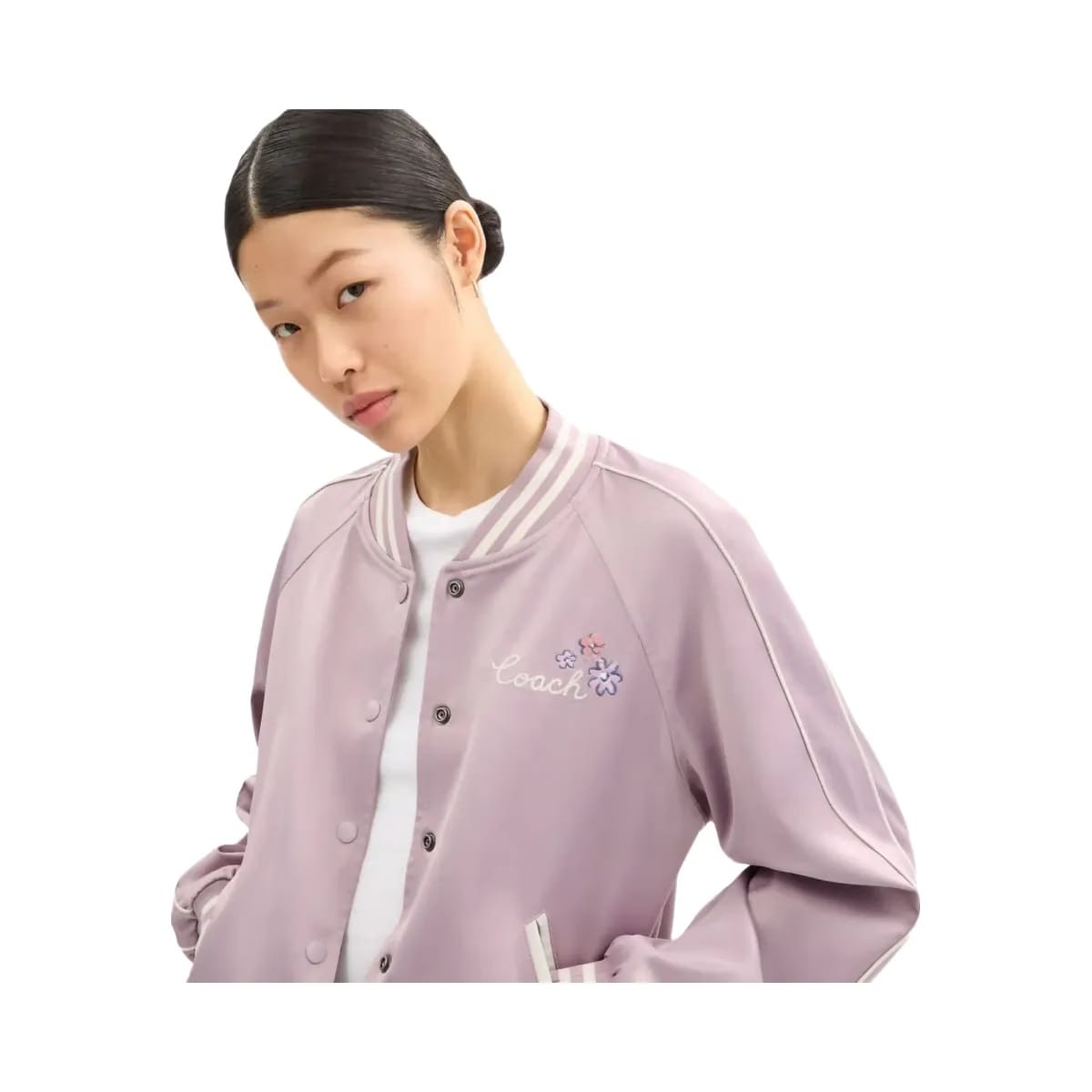 Coach Reversible Spring Blossom Signature Souvenir Jacket Mauve