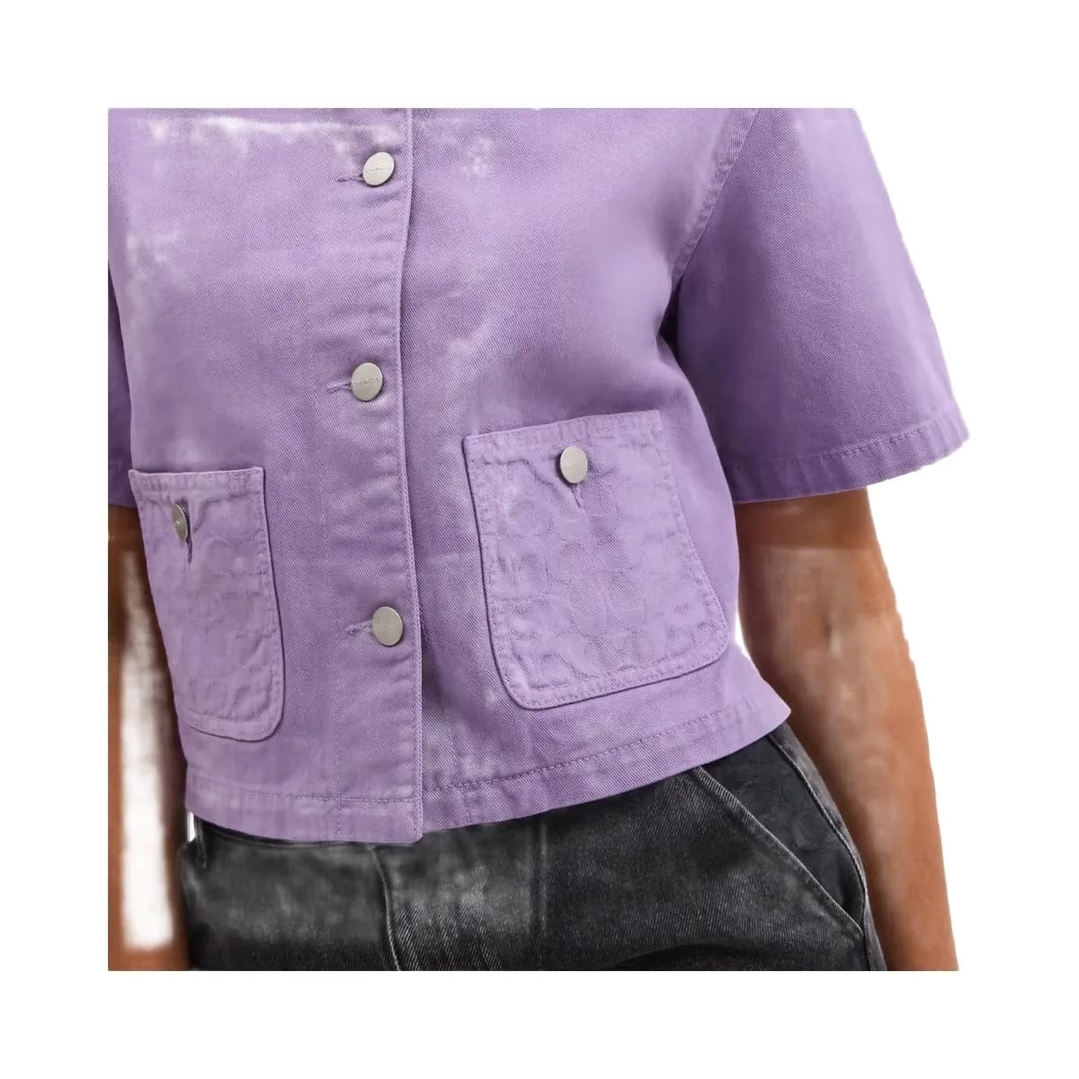 Coach Denim Short Sleeve Top Purple