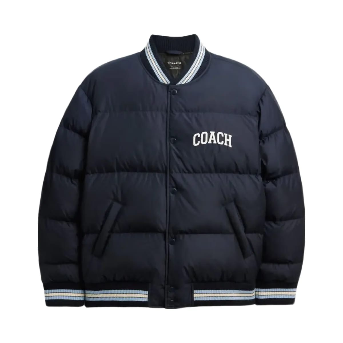 Coach Varsity Down Jacket In Recycled Polyester Navy