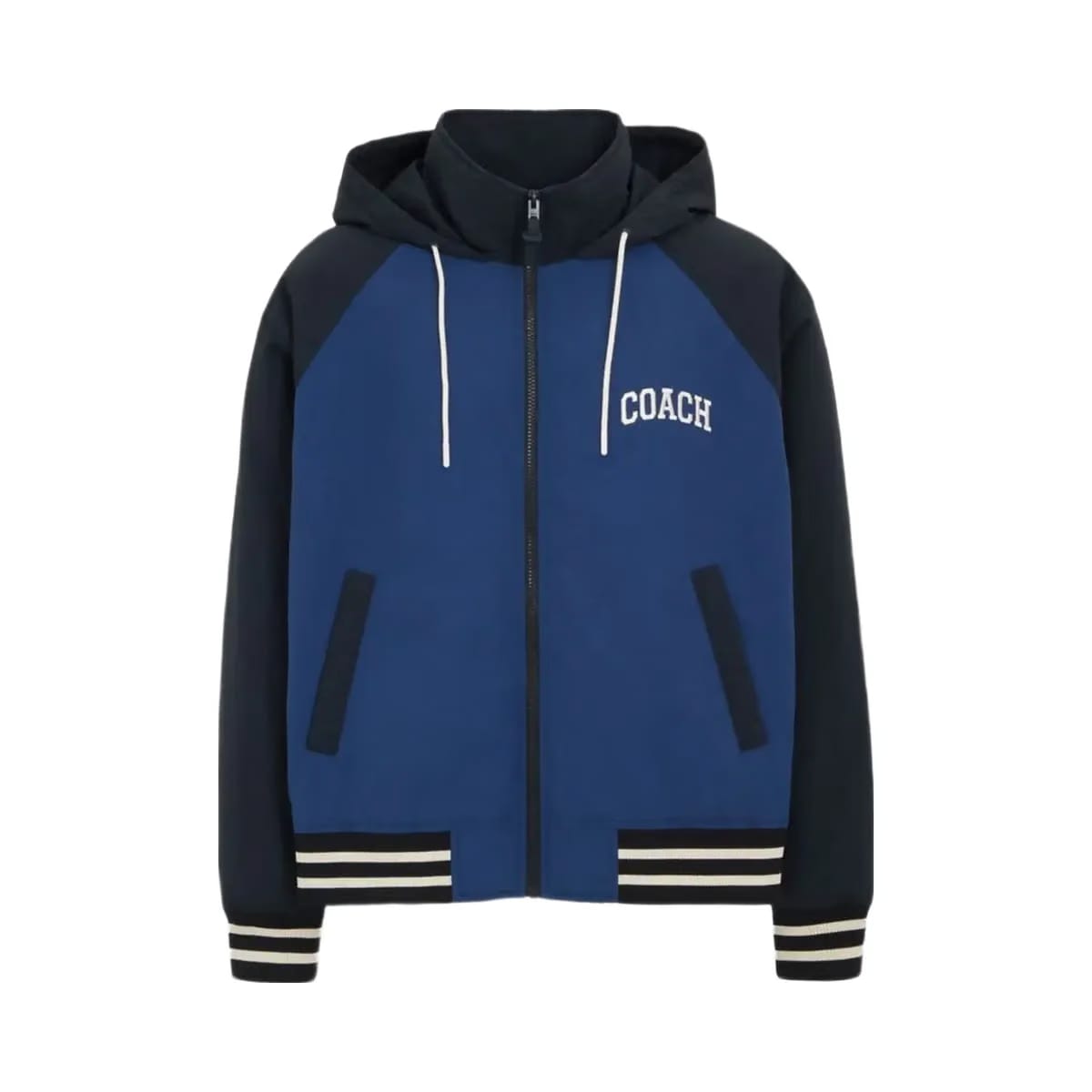 Coach Stadium Jacket In Recycled Polyamide Navy Blue