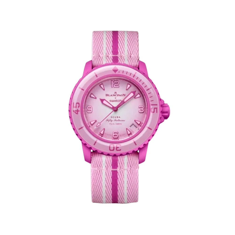 Blancpain x Swatch Bioceramic Scuba Fifty Fathoms Ccollection Pink Ocean