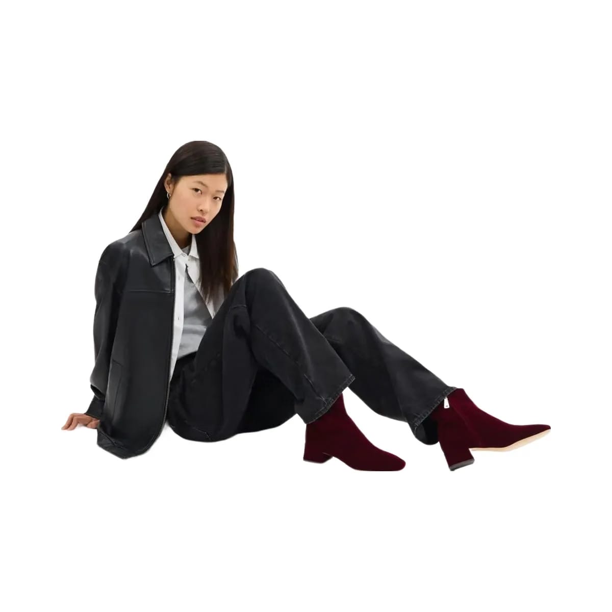 Coach Women's Block Heel Bootie Burgundy Merlot