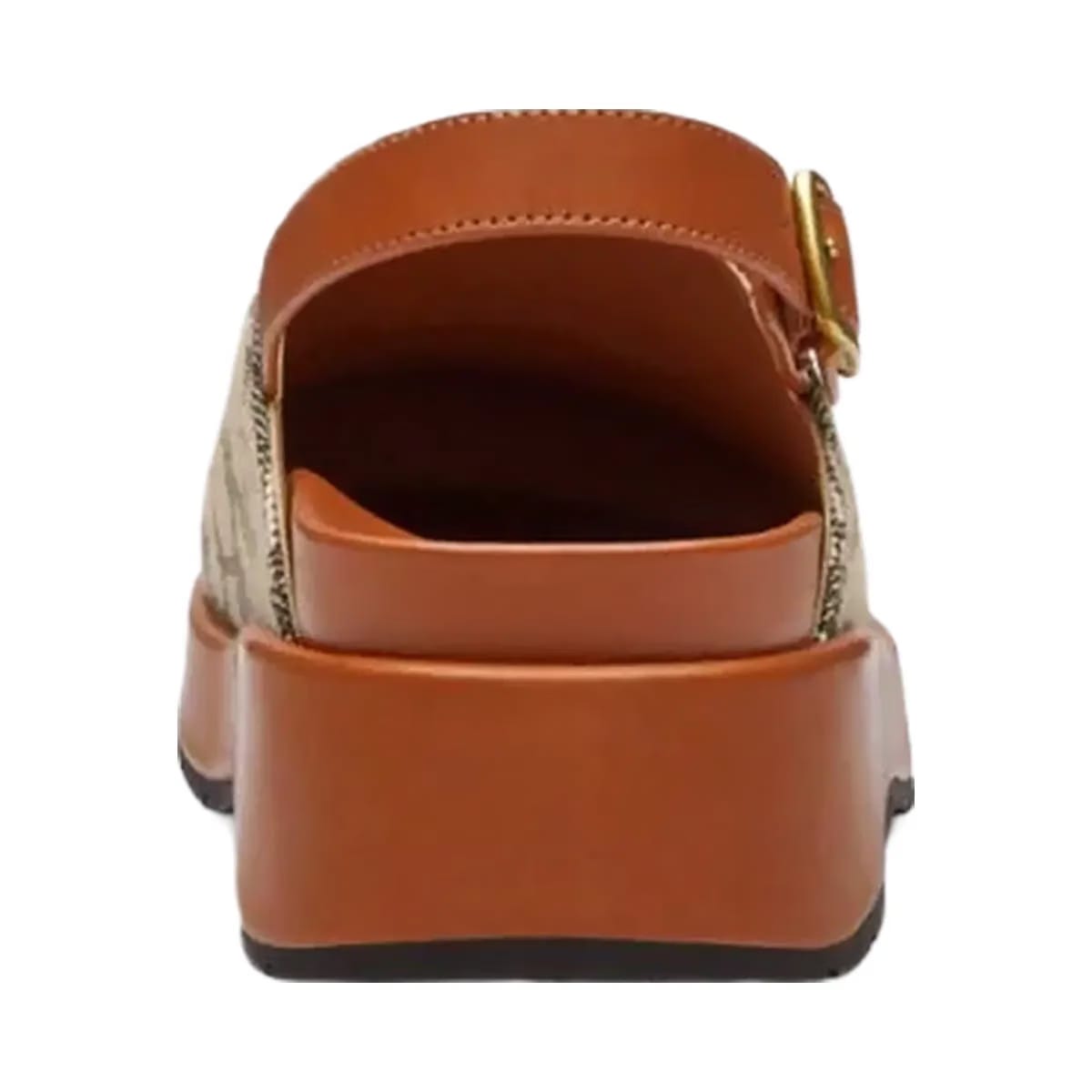 Coach Women's Sculpted C Platform Clog In Signature Textile Jacquard Cocoa Burnished Amber